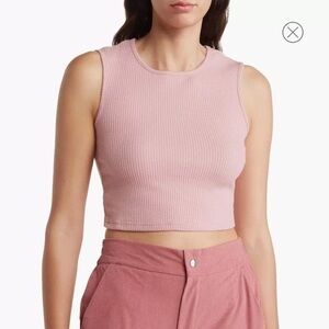 NWT Area Stars Waffle Knit Crop Tank Top in Pink
